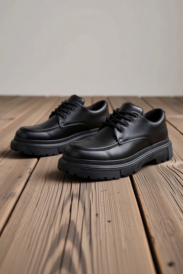 Men's Lace-Up Orthopedic Shoes with Thick Insoles for Everyday and Sports Use, Classic Style, Non-Slip Sole, Comfortable Design