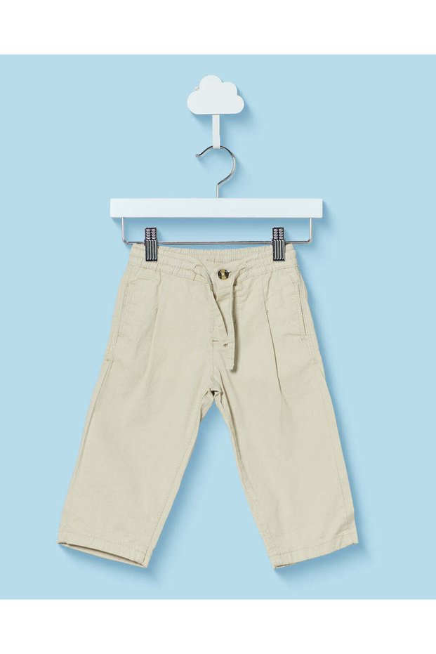 Infant Boys Light Beige Baggy Pull-On Trousers
