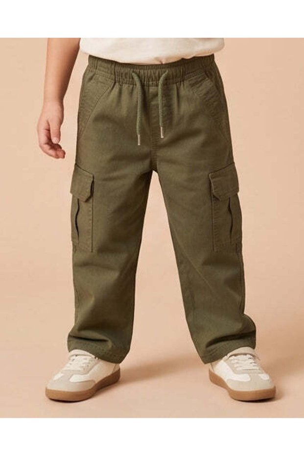 Boys Olive Cargo Trousers