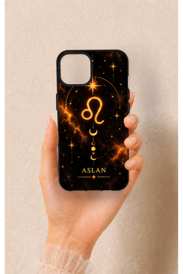 iPhone 14-Compatible Silicone Case with Leo Zodiac Sign Pattern