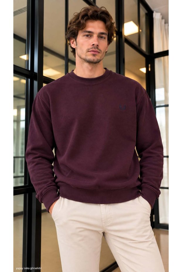Men's Crew Neck Long Sleeve Comfortable Fit Sweatshirt