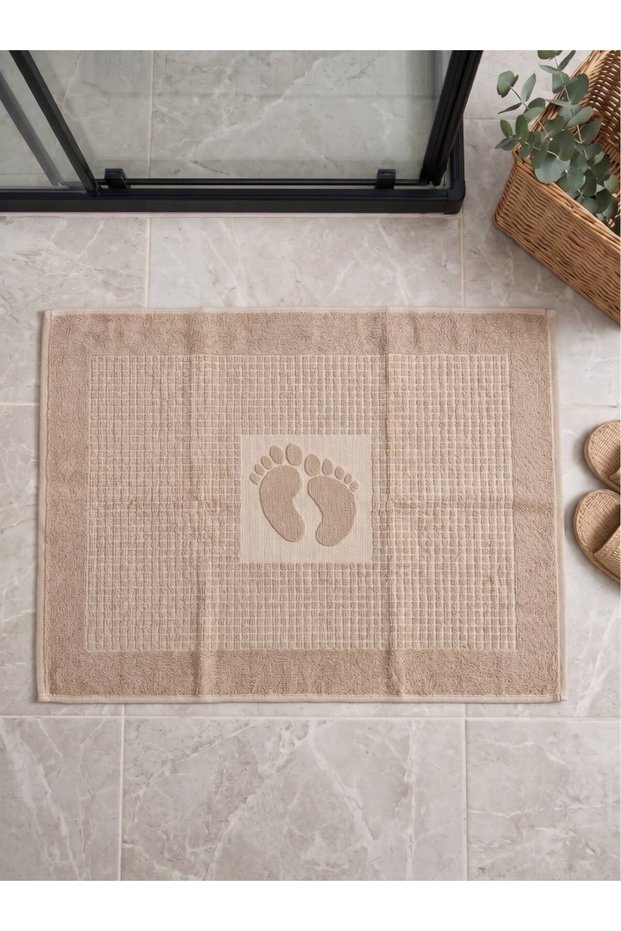 Set of 2 100% Cotton Footprint Bath Mats