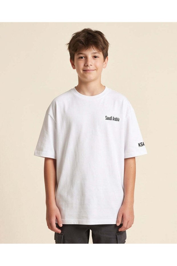 Senior Boys White Graphic T-Shirt