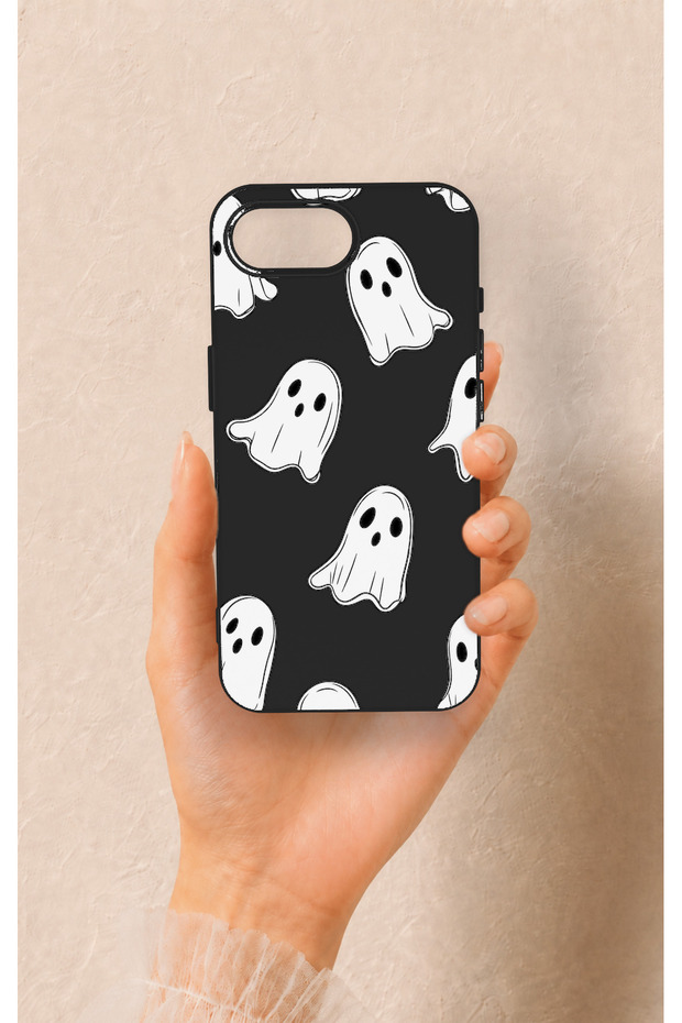 غطاء سيليكون بتصميم شبح لطيف، متوافق مع هاتف iPhone 16E.