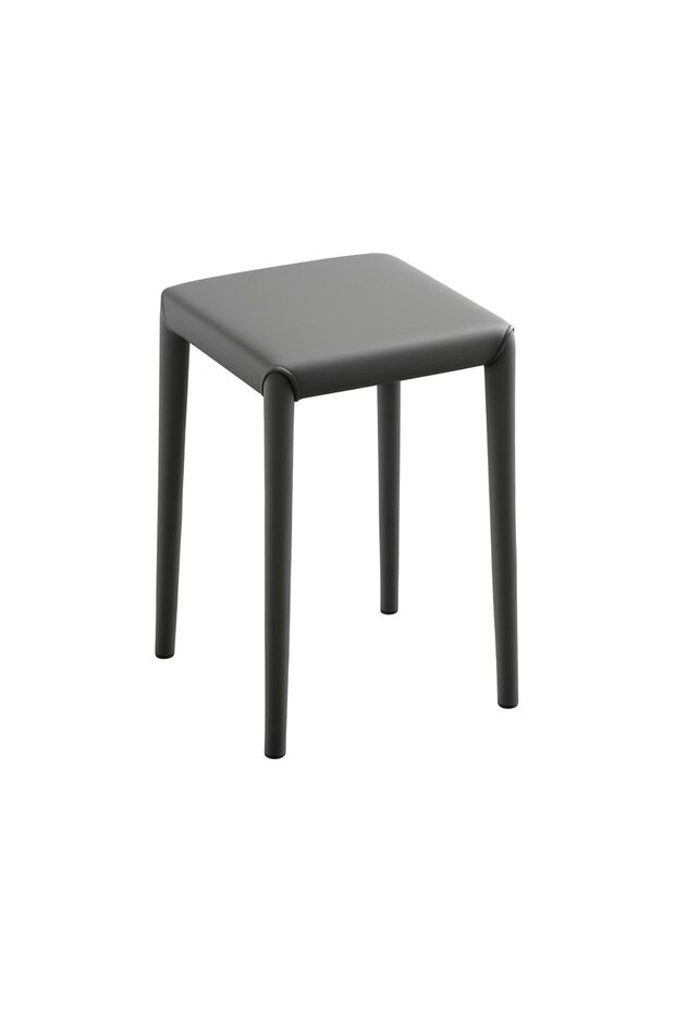 SKY-TOUCH Square Dining Chair : Stackable Stools with Metal Frame Soft Vanity Chair with Sponge Seat