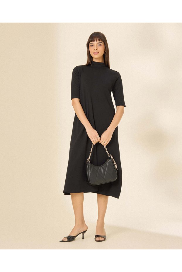 Women Black Plain Dress