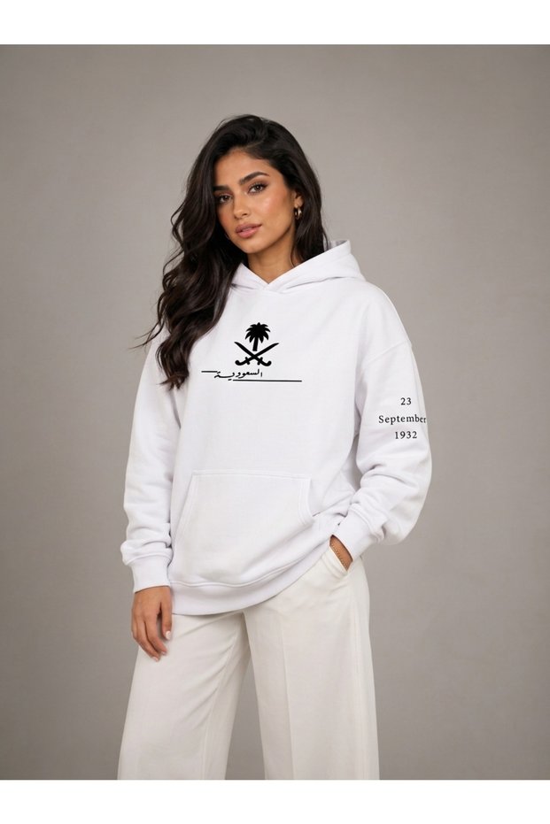 White Hooded Oversized Unisex Sweatshirt HC-HD-233