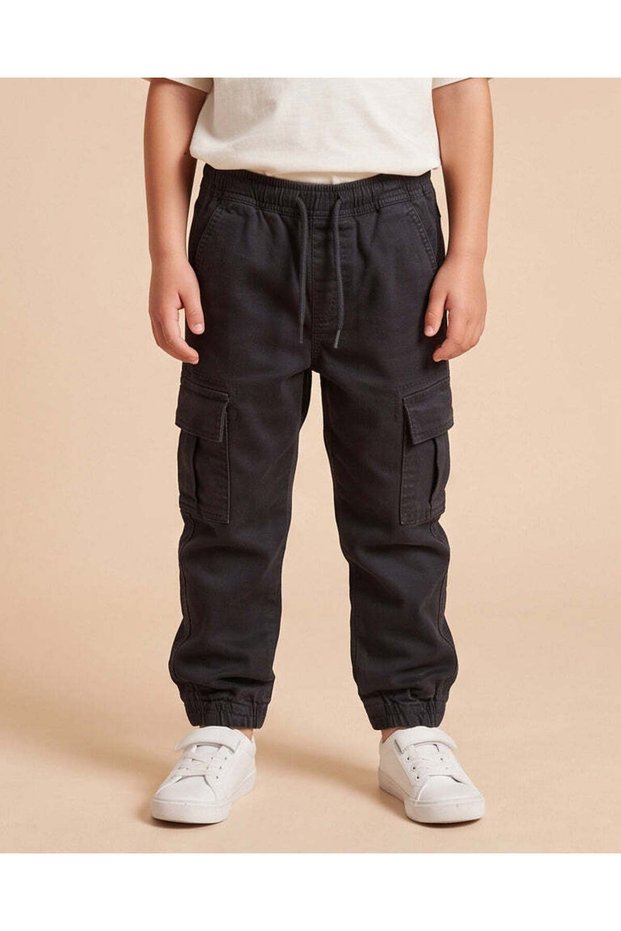 Boys Black Cargo Jeans