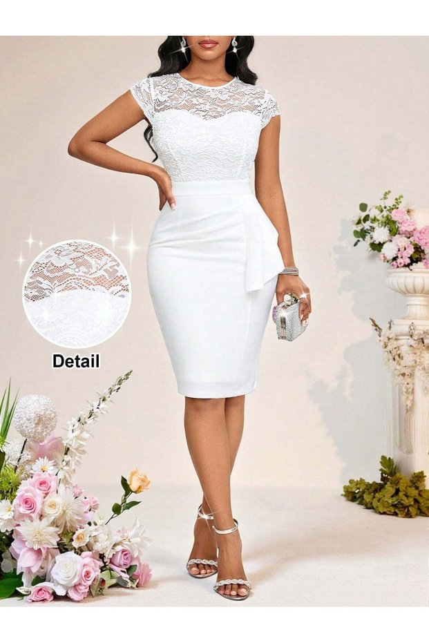 Rochie midi, alb