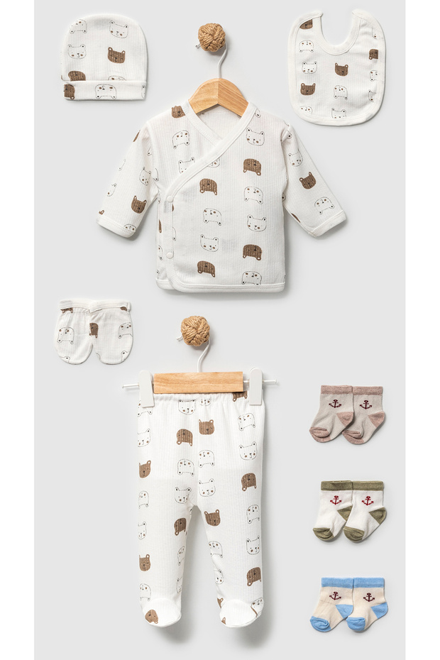 5-Piece Teddy Newborn Hospital Discharge Set (Includes a Pair of Socks)