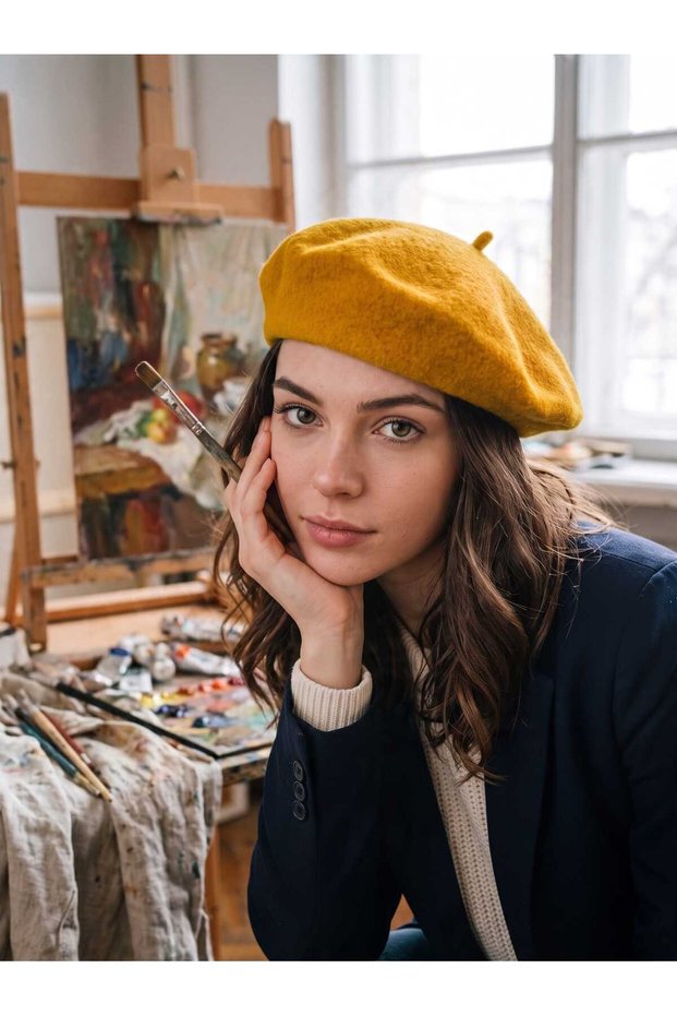 Women's Winter French Felt Artist Beanie