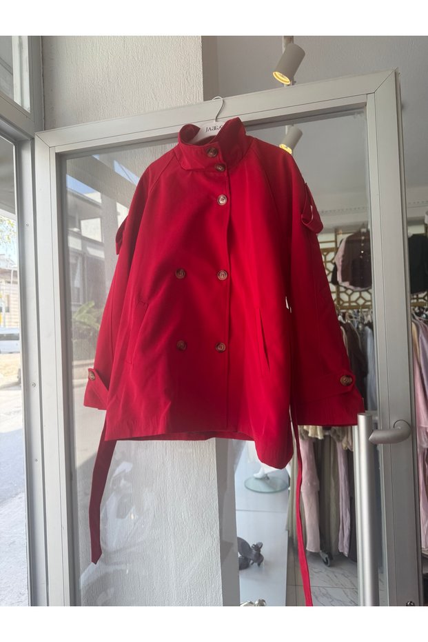 Women's Belted Stand Collar Stylish Trench Coat