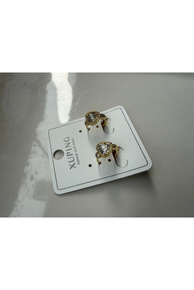 Zircon-Set Solitaire Fancy Hoop Earrings for Girls