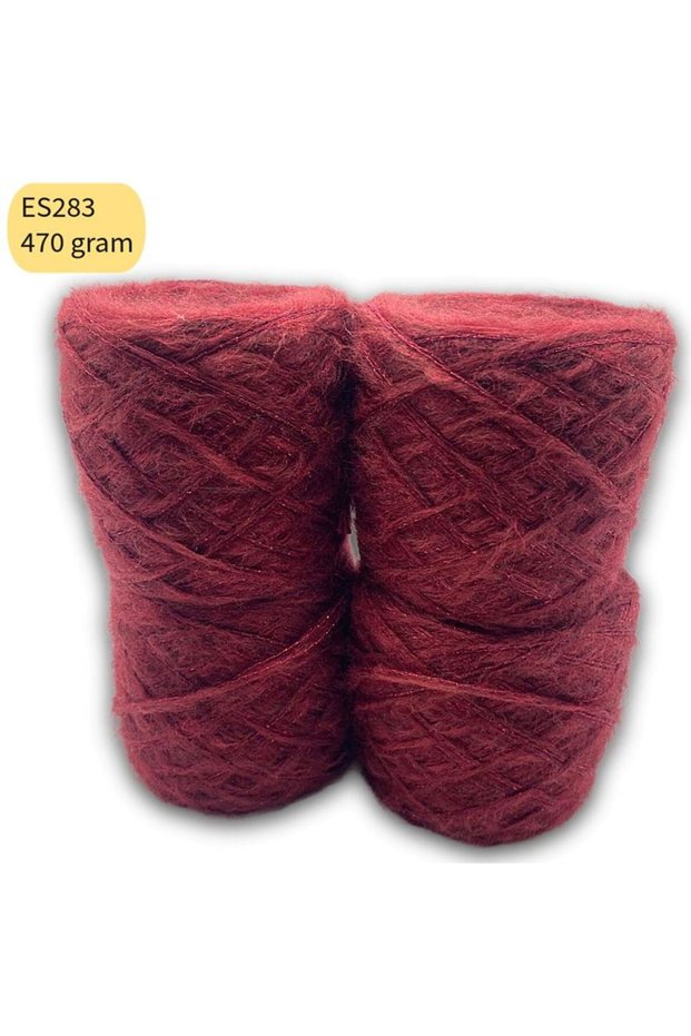 Hand-Spun Special Blend 470 g Double-Ply Angora Glittery with Sequins, Burgundy ES283