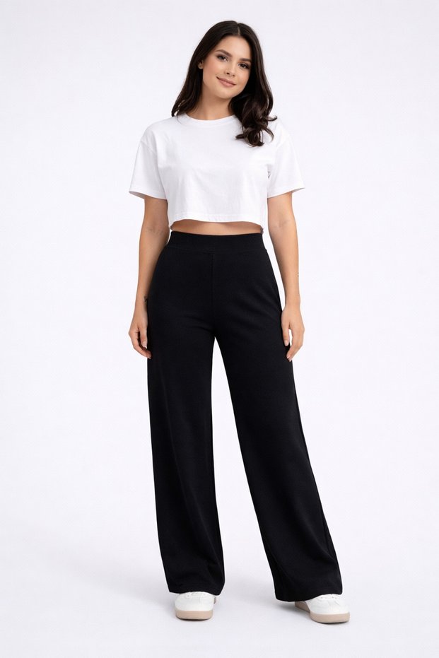SELF-BELTED MODAL FABRIC SWEATPANTS