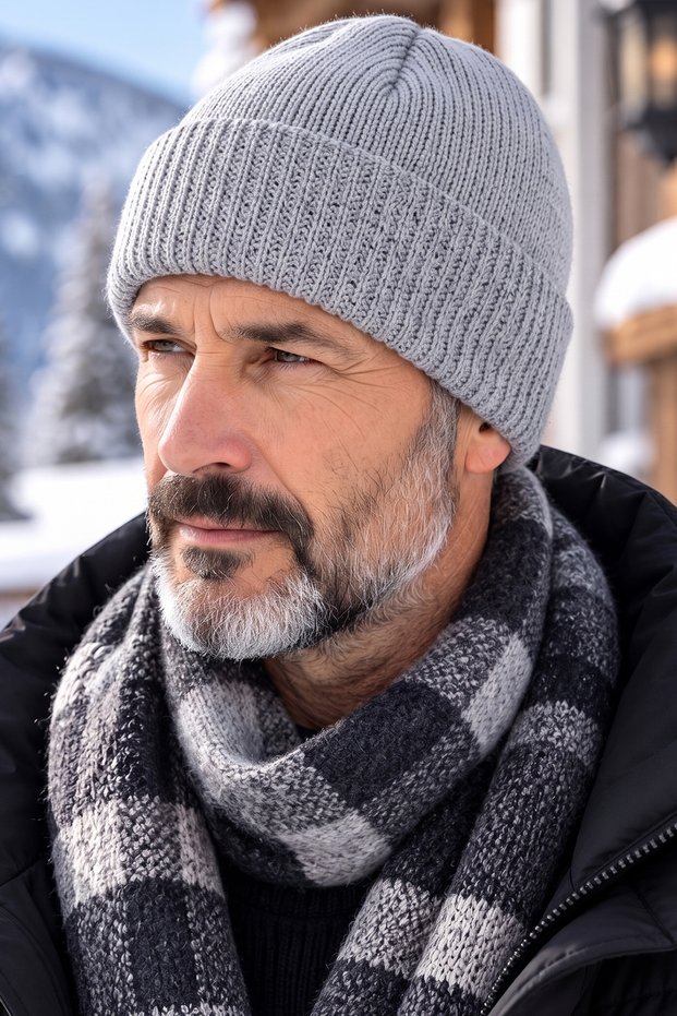 Men's Siberian Beanie: Double-Layer, Winter-Weight, Folded Knit