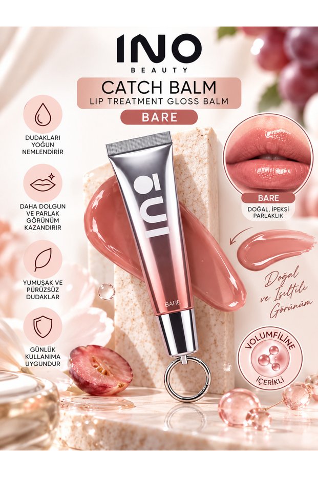 BARE Lip Treatment Gloss Balm 15 ml - Lip Care That Moisturizes Lips and Provides a Natural, Shimmering, and Glossy Finish