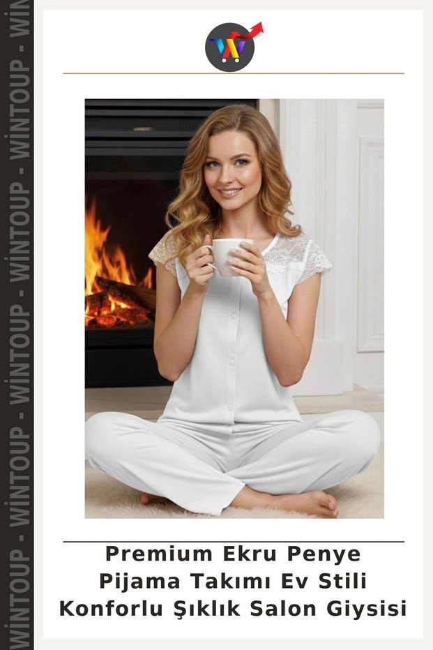 Premium Ecru Jersey Pajama Set: Casual Style, Comfortable Elegance, Loungewear