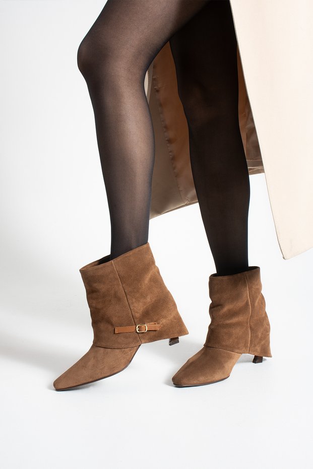 Angel Genuine Leather Women's Stiletto Heel Boots Without a Zipper