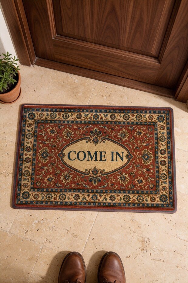 "Come In" Door Mat, 40x60 cm, Non-Slip Sole, Decorative