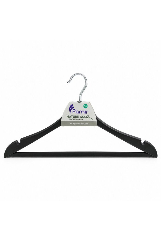 Set of 3 Clothes Hangers - Metal Headed - Hard Plastic - 360 Degree Swivel Hook