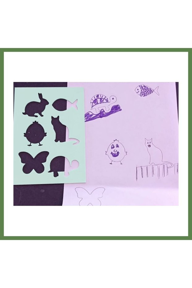 3D-Printed Animal Figurines Drawing Template - Multiple Design Template - mint HB006