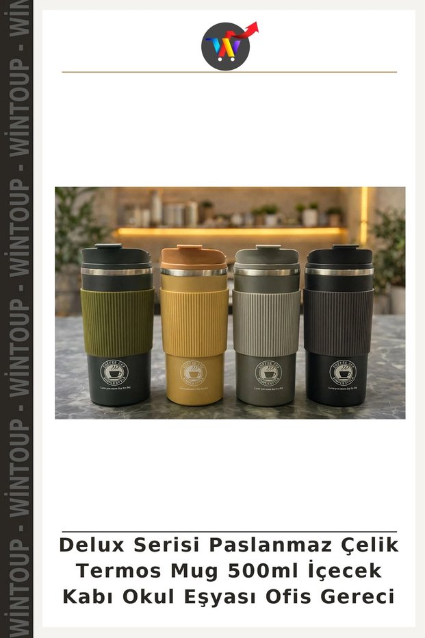 Deluxe Series Stainless Steel Thermal Mug, 500 ml Beverage Container, School Supplies, Office Supplies