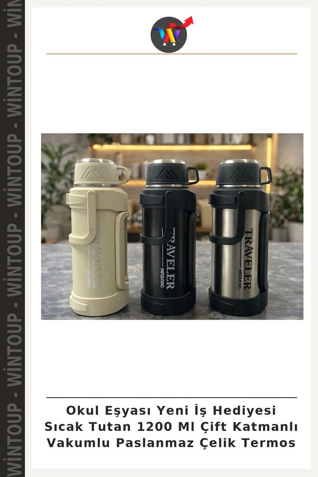 School Supplies, New Job Gift: 1200 mL Double-Layered Vacuum-Insulated Stainless Steel Thermos That Retains Heat