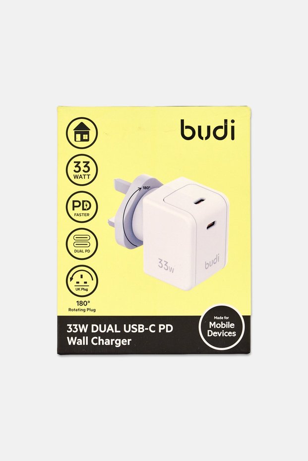 33W Dual USB-C PD Wall Charger, White