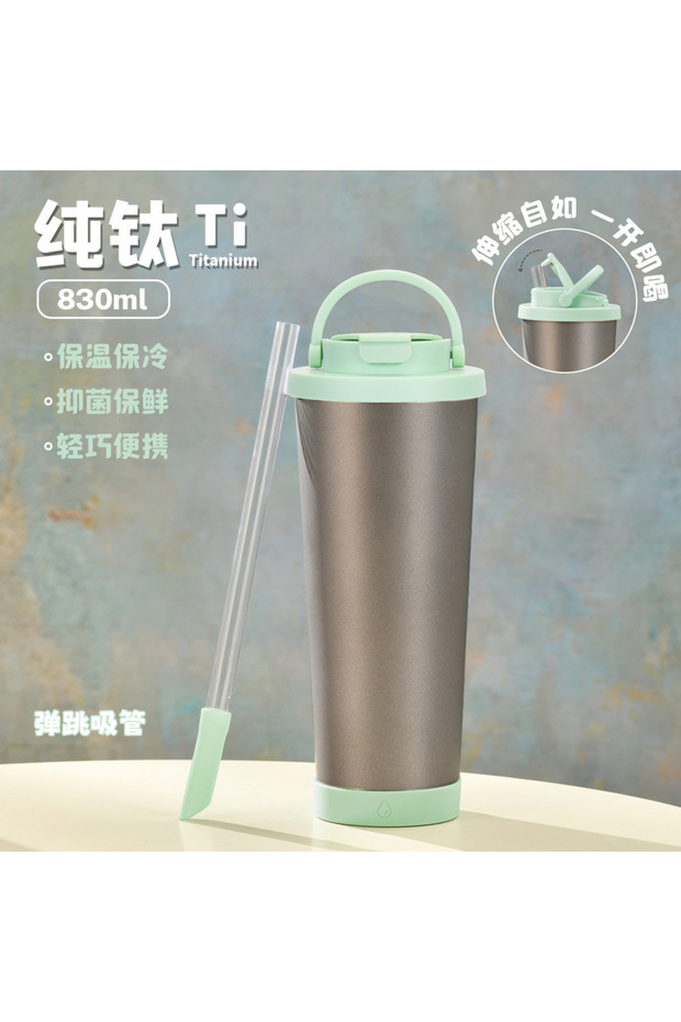 Double Wall Pure Titanium Insulated Water Bottle 830ml Titanium Lined Premium