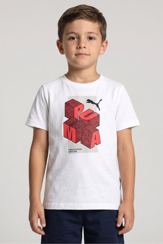 Kids Boy Sportswear Fit Short Sleeve Outdoor T-Shirt, White
