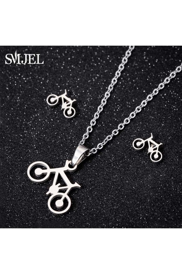 45cm 15 Cute Stainless Steel Butterfly Necklace Women Jewelry Sets Bijoux Animal Butterfly Pendants