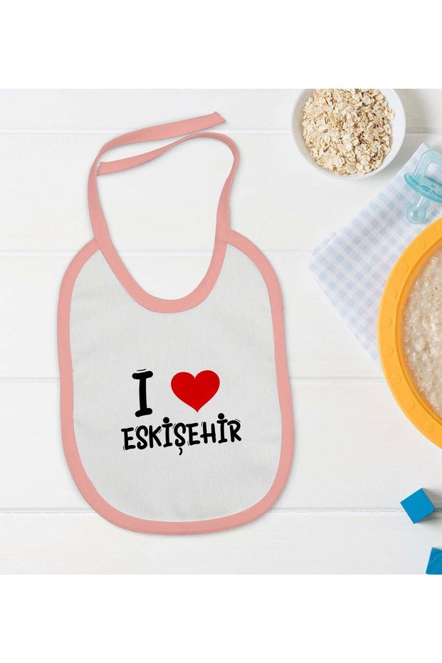 BK Kids "I Love Eskişehir" Pink Baby Bib - Model 1 en121526