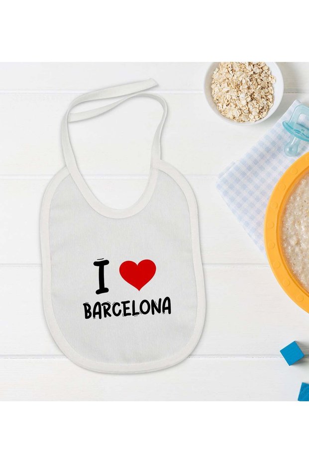 BK Kids "I Love Barcelona" Baby Bib - Model 1 en121473