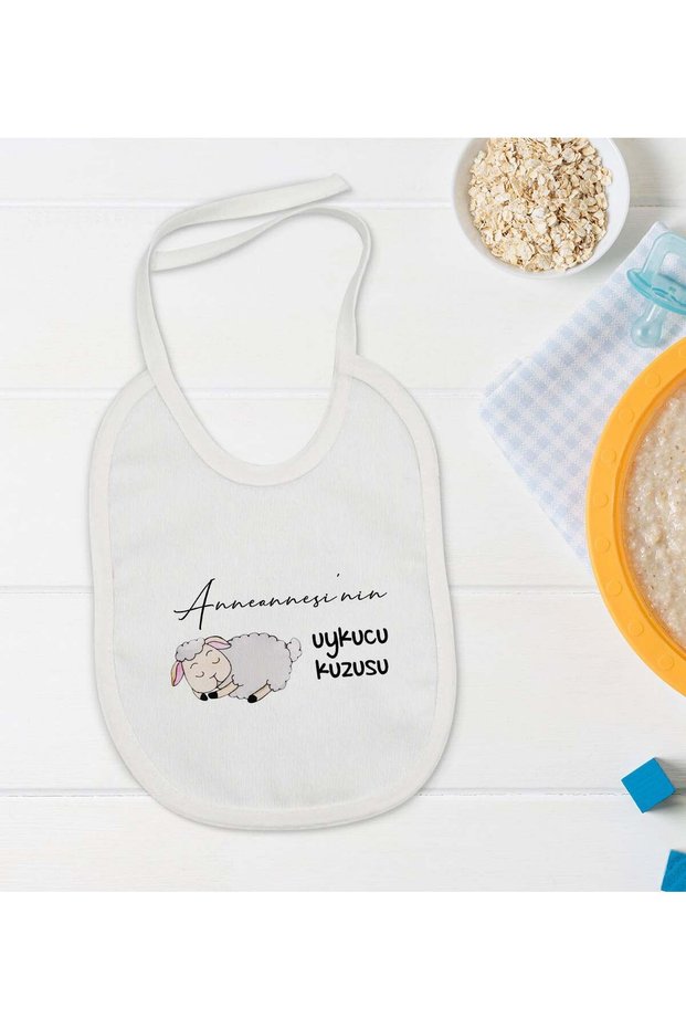 BK Kids "Grandma's Sleepy Lamb" Design Baby Bib - Model 1