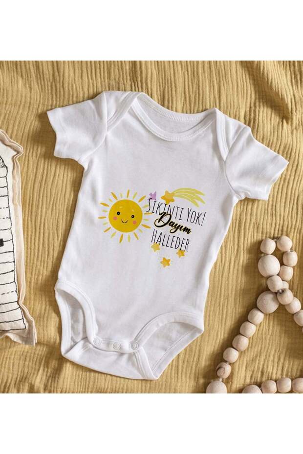 BK Kids "No Worries, My Uncle Will Take Care of It" Printed Baby Bodysuit - Model 1, 0–3 Months