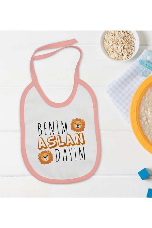 BK Kids "Uncle Lion" Design Pink Baby Bib - 1 en124989