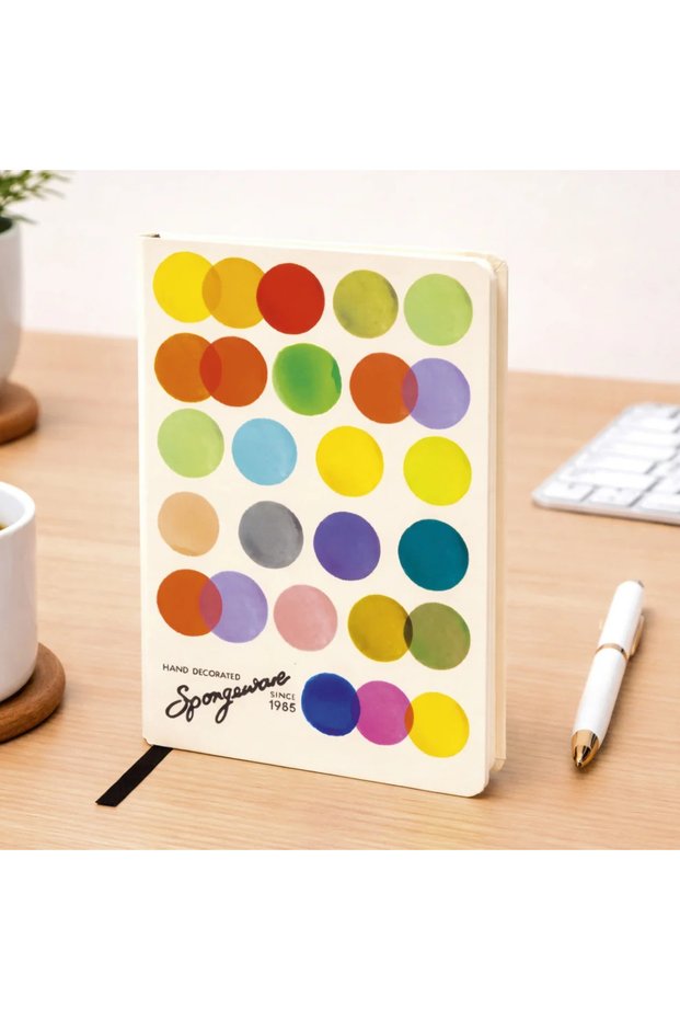 Colour Palette A5 Colorful Polka Dot and Striped Notebook – 175 Pages, Hardcover