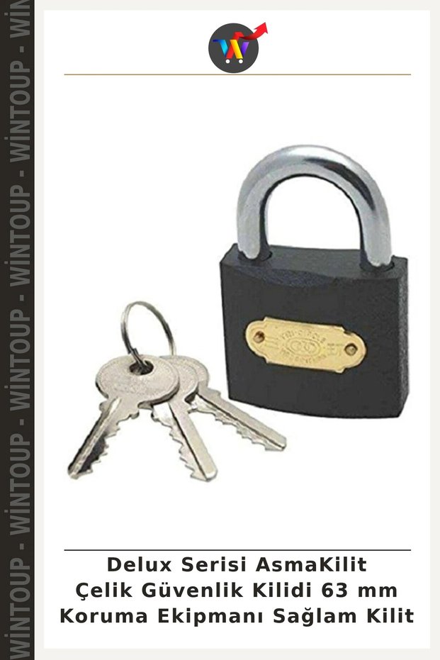 Deluxe Series Padlock, Steel Security Lock, 63 mm, Protective Equipment, Sturdy Lock