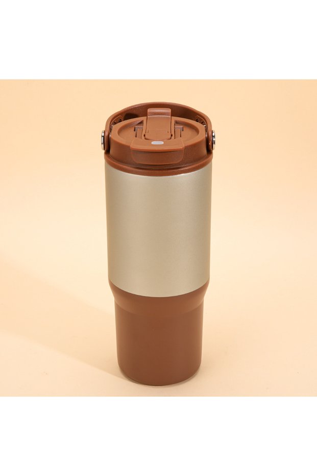 Double Wall Stainless Steel Coffee Cup Flip Lid Ring Spillproof