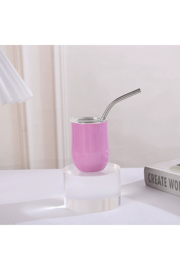304 Stainless Steel U Shape Egg Shell Cup Lid Straw Cold Drink