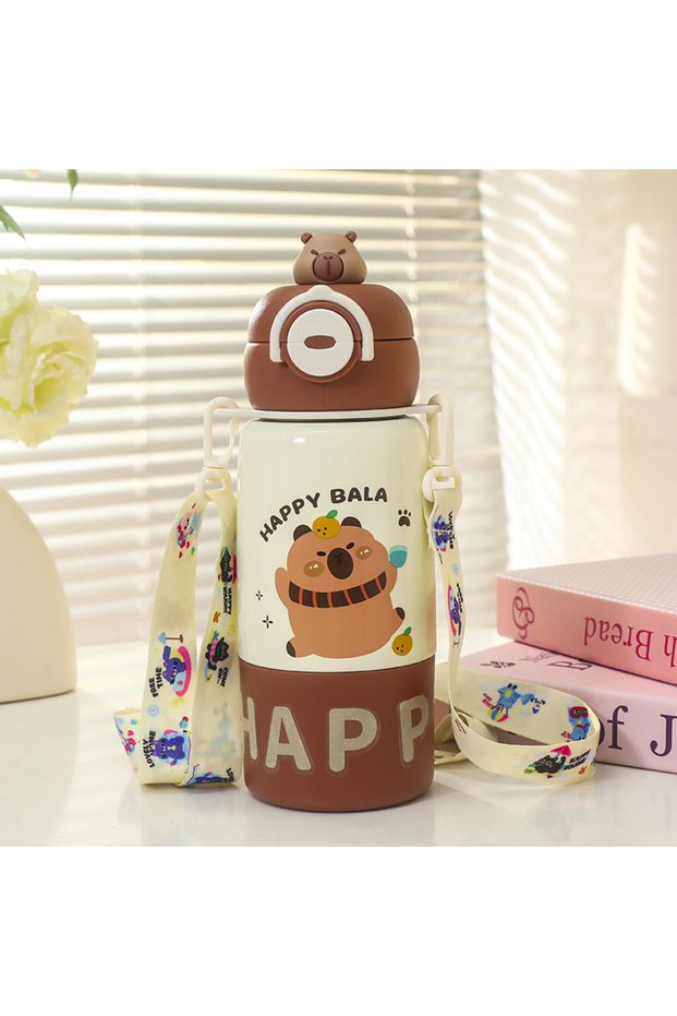 Kids Insulated Cup Triple Use Handle Student Portable School Bottle