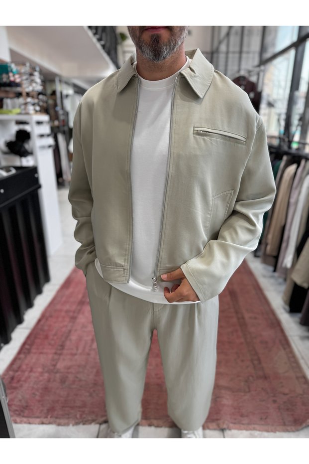 Green Zipper Tensel Jacket TW-7015