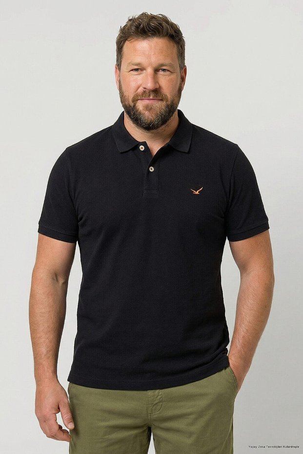 Cayman Black 100% Cotton Oversized Polo Shirt
