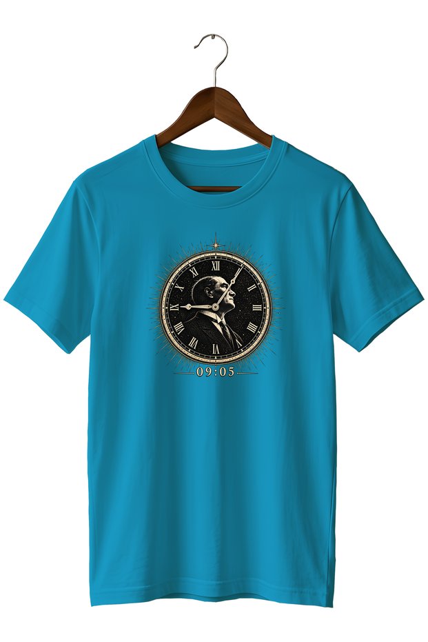 November 10, Atatürk, 9:05 a.m. Printed Unisex T-Shirt – Republic and Atatürk Commemoration Theme
