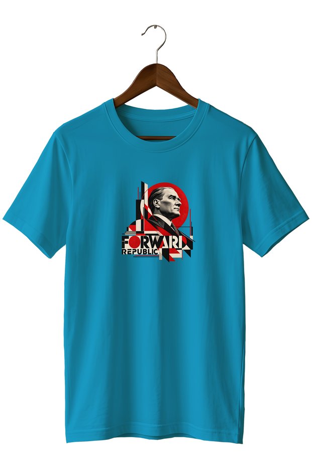 November 10 Unisex T-Shirt with Geometric Print Featuring Atatürk’s Portrait – Modern Republic-Themed Retro Streetwear Design