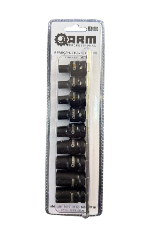 PROFESSIONAL 9-PIECE 1/2-SQUARE DRIVEN SOCKET SET