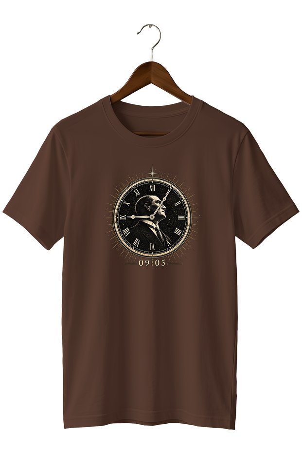 November 10, Atatürk, 9:05 a.m. Printed Unisex T-Shirt – Republic and Atatürk Commemoration Theme