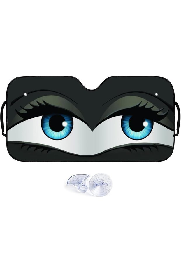 Eyes Sunshade for Car Windshield, Cartoon Eyes Windscreen Sun Protection Visor Foldable Windshield U
