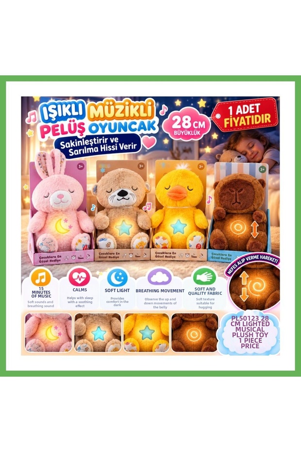 PL50123 28 CM LIGHT-UP MUSIC-PLAYING Plush Toy, Emotional Plush (price per unit) GEN01